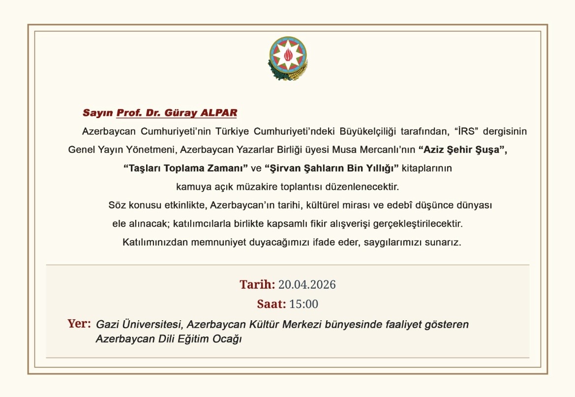 AZERBAYCAN BÜYÜKELÇİLİĞİ VE KÜLTÜR MERKEZİNİN DAVETLİSİYDİK…